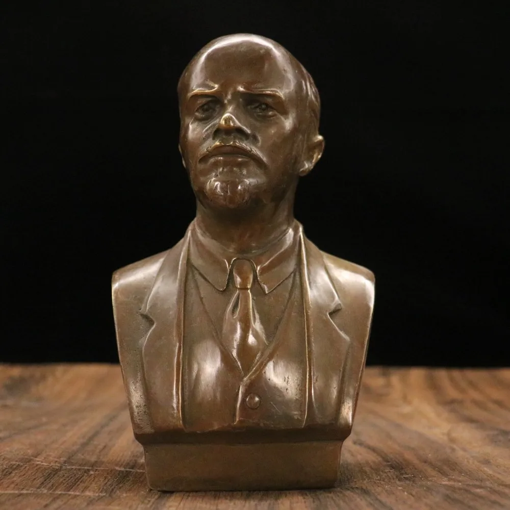 

Marx Lenin pure brass old copper sculpture home ornament