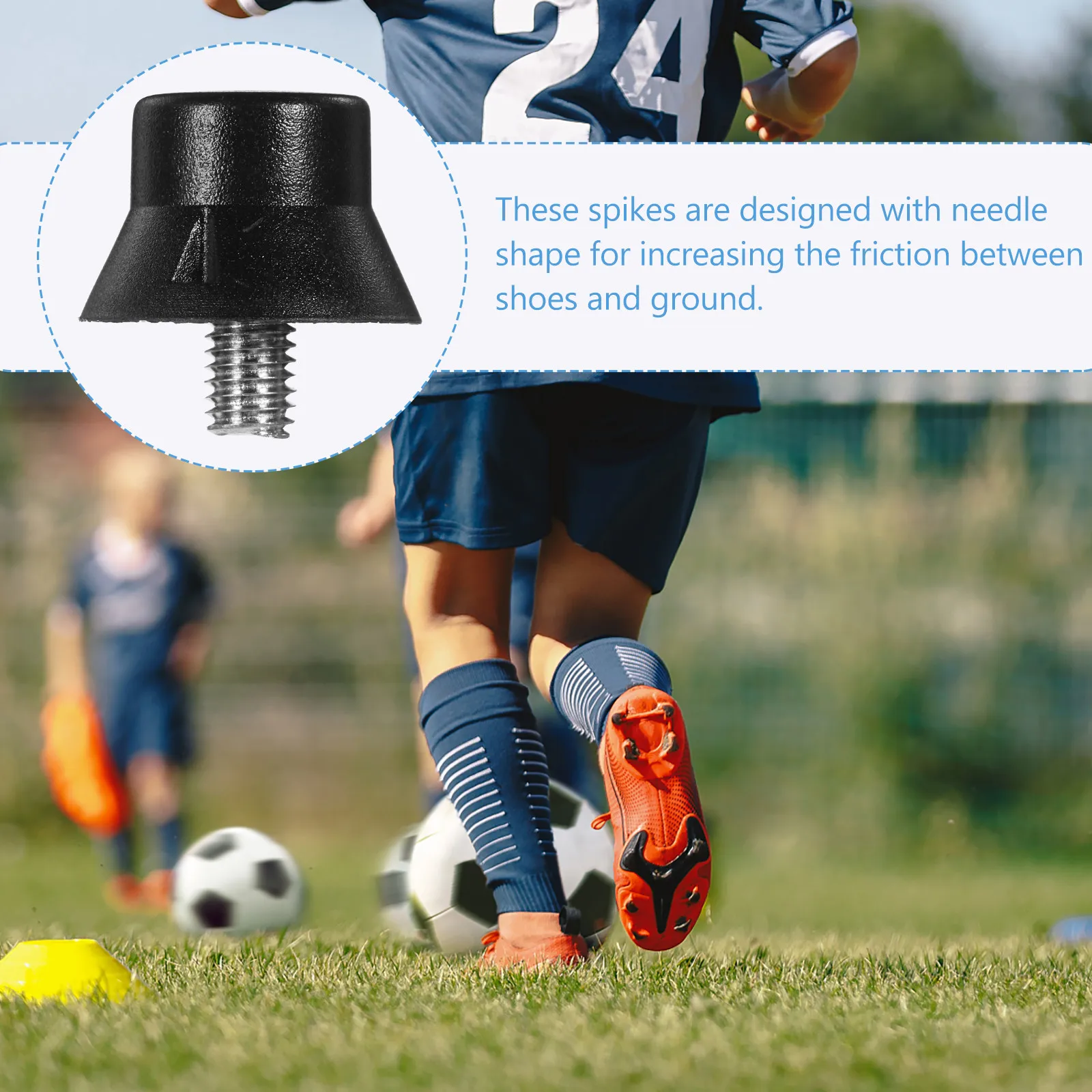 25Pcs Football Shoe Cleats Rubber Replaceable Spike Anti Slip Track Field Running Shoes Nails for Sports Training