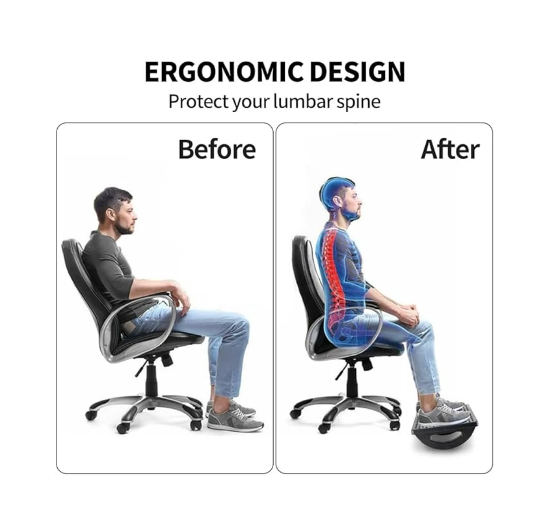 Ergonomic Foot Stools for Under Office Desk - Foot Rest for Under Desk at Work -Rocking Footrest with Roller Massager - Leg Res
