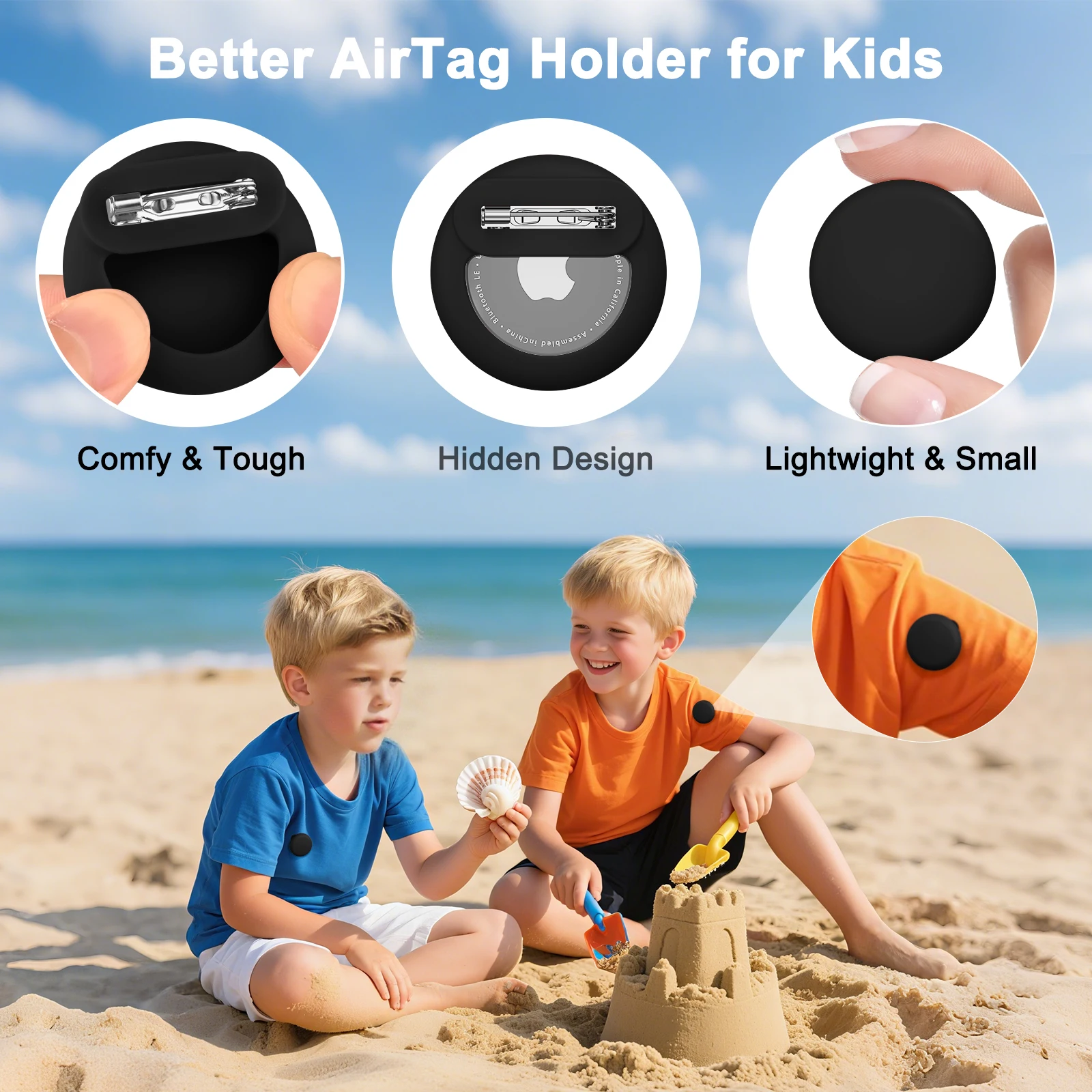 حامل سيليكون لحافظة Apple Airtag مع غطاء جهاز تعقب GPS للأطفال وكبار السن مخفي داخل حقيبة ظهر للأحذية #5