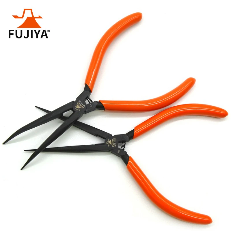 FUJIYA MP7-150 Minitech Tweezer Long Nose Pliers MP8-150 Toothless Bent Nose Pliers Electrician DIY Precision Electronic Pliers