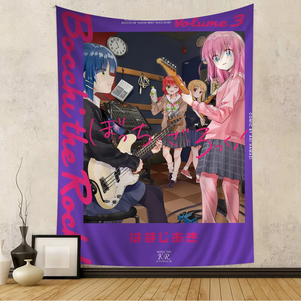 Bocchi the Rock! Kessoku Band Volume 3 Wall Tapestry, Hitori Gotoh & Ryo Yamada Band, Wall Hanging for Music Fans Bedroom Decor