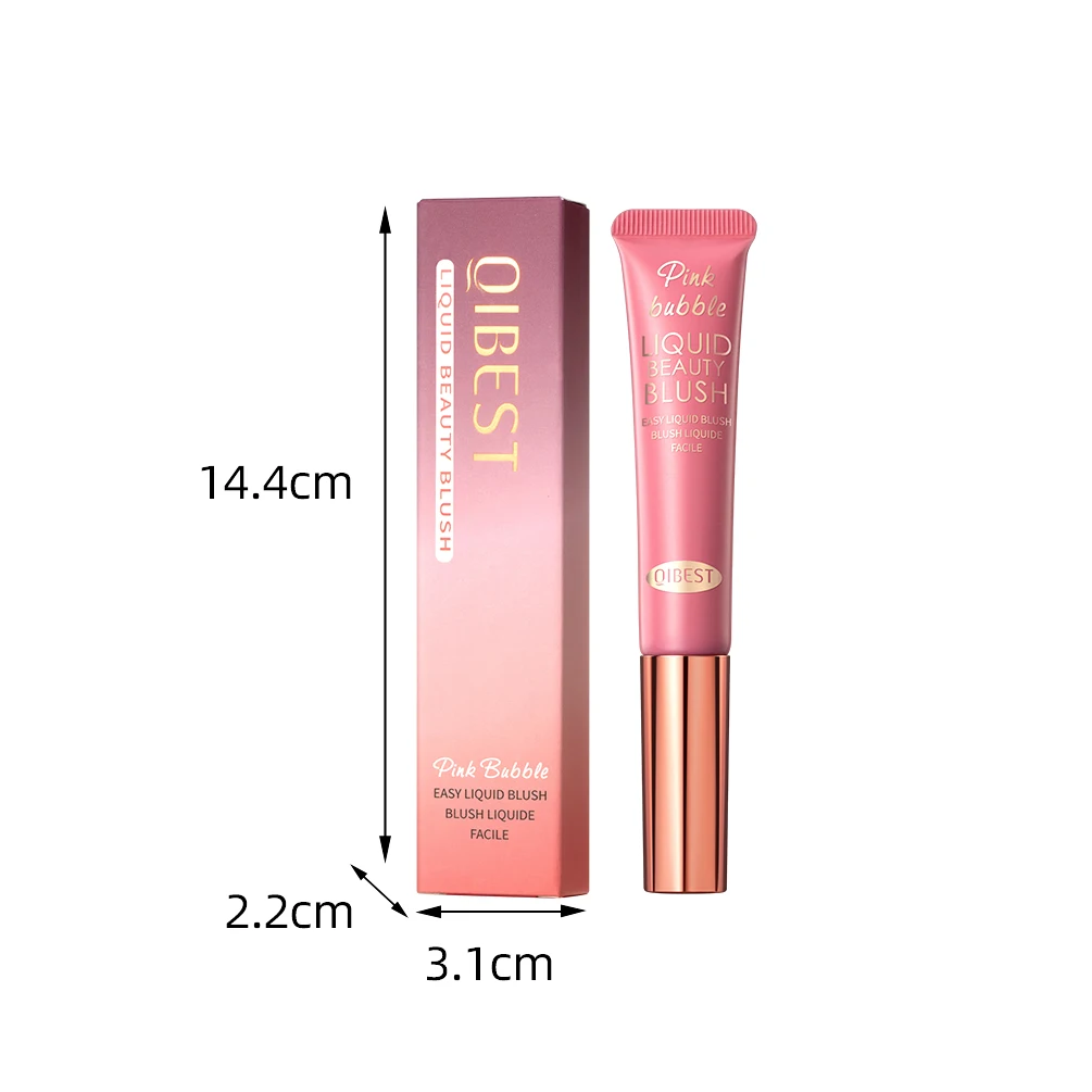 QIBEST-rubor en barra, crema, colorete líquido con aplicador de cojín para mejillas, colorete, maquillaje para cara, labio, mejilla, contorno de ojos en barra