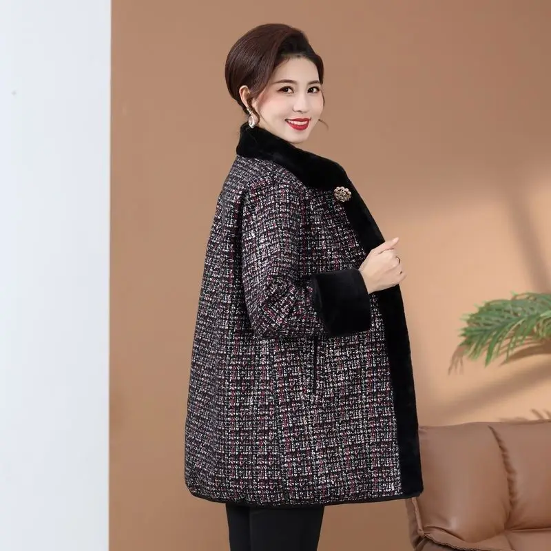 New Chinese-Style Mink Coat On Both Sides Female Medium And Long Mother Middle-Aged And Elderly Fur Integrated Thick Fur Coat