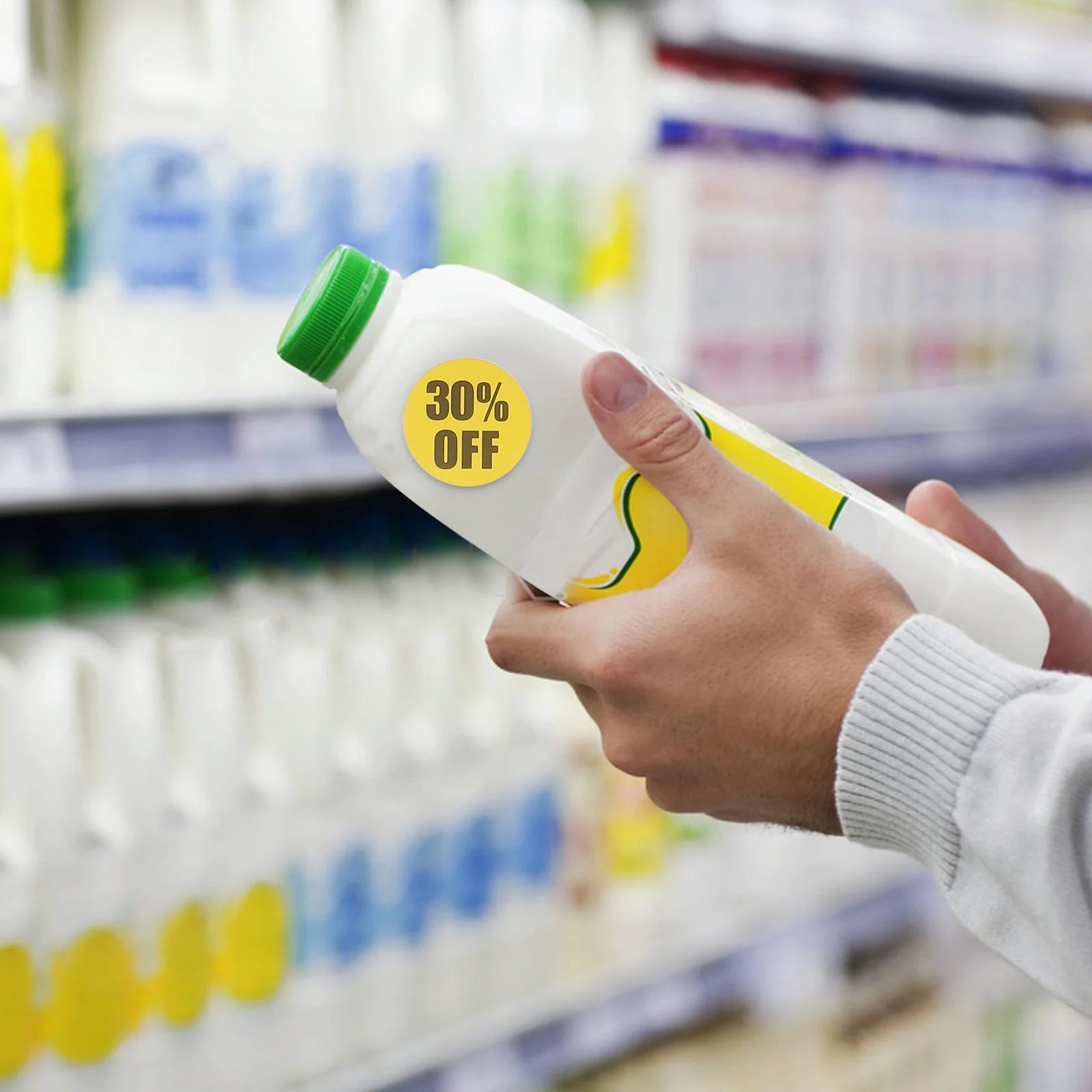 3 لفات من ملصقات متجر البيع بالتجزئة، ملصقات أسعار السوبر ماركت، ورق سميك مضاد للتآكل، محمول وخفيف الوزن