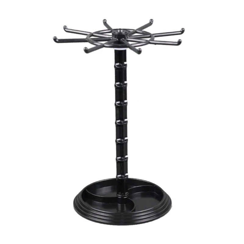 

Jewelry Rotating Rings Display Holder Organizer Necklace Keychain Stand Rack Hooks Shelf Organizer Jewelry Accessories