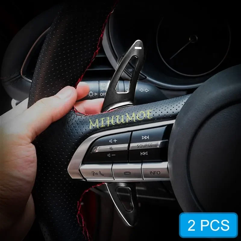 

For 2019-2023 Mazda 3 BP CX30 CX50 CX60 CX90 MX-30 Aluminum Interior Steering Wheel Paddle Shifter Extension Accessories Black