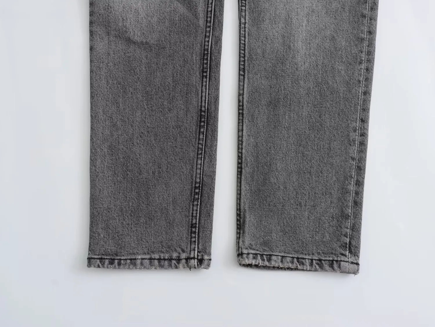 Dave&Di Vintage Mommy Jeans High Street  Old Straight Leg Washed Jeans Women Casual Denim Pants