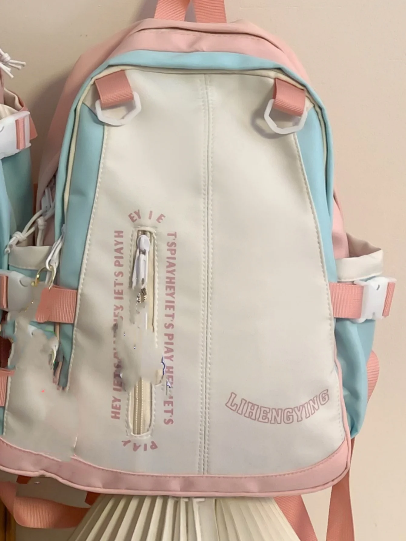 School bag female high school student forest department girly backpack contrast color large capacity backpack