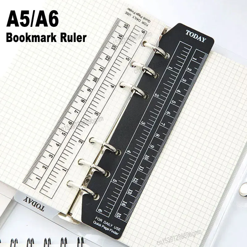 5Pcs 10Pcs Set A5 A6 Frosted Bookmark Straight Ruler For 6 Hole Loose Leaf Binder Notebook Planner Index Page Measurement Tool