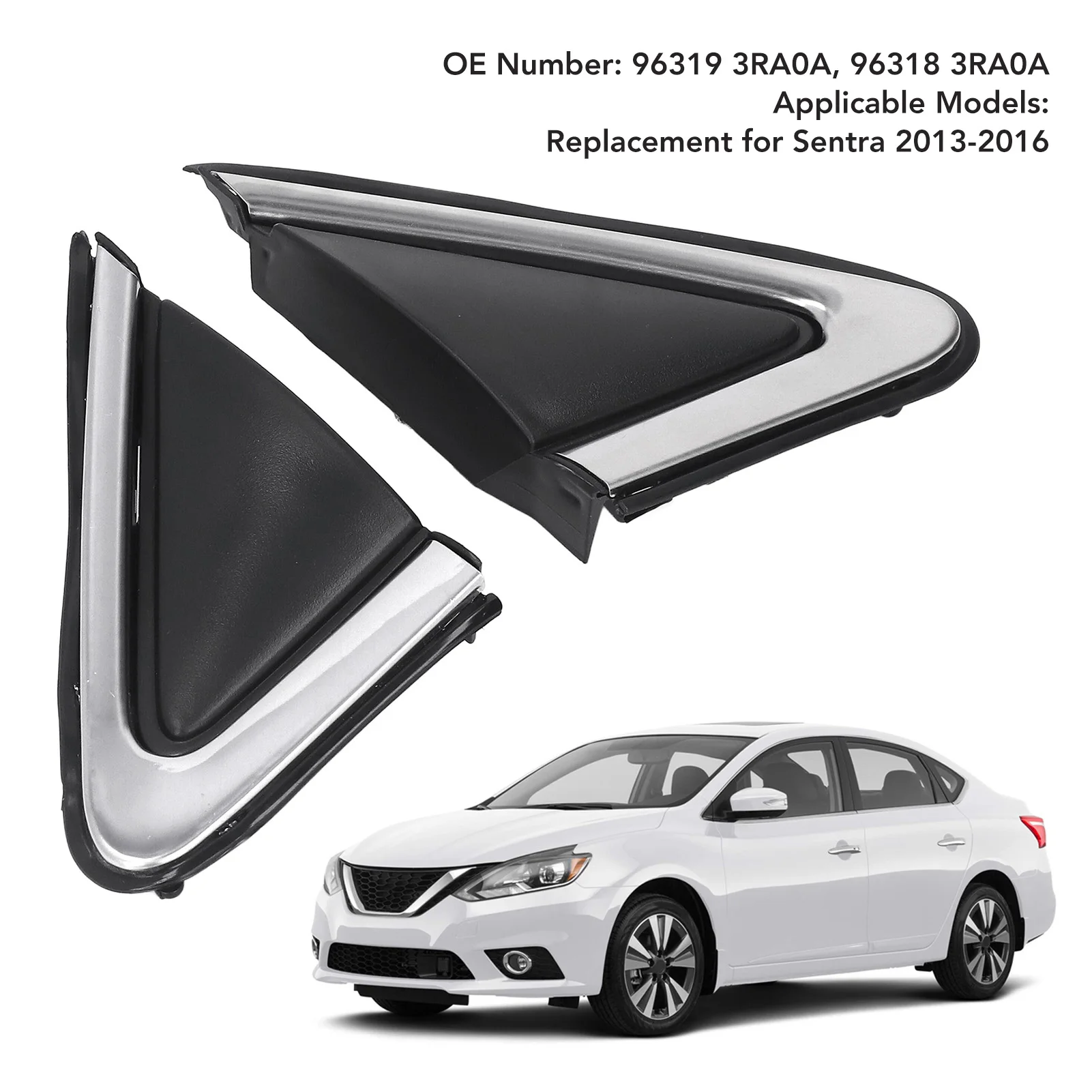 مرآة الرؤية الخلفية تريم ، بديل لنيسان سنترا صوفي ، مثلث 3RA0A ، زوج واحد