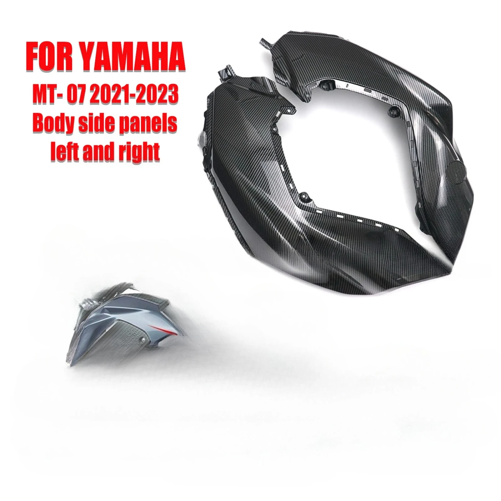 Motorcycle Front Left & Right Side Panels Upper Fuel Tank For Yamaha MT-07 2021-2023 Fairing Bodywork Cowl Replacement Parts