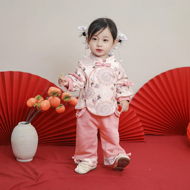 

Детская одежда, весенний детский костюм, одежда для девочек, весенне-осенний костюм ханьфу, детская одежда для девочек, комплект из двух предметов