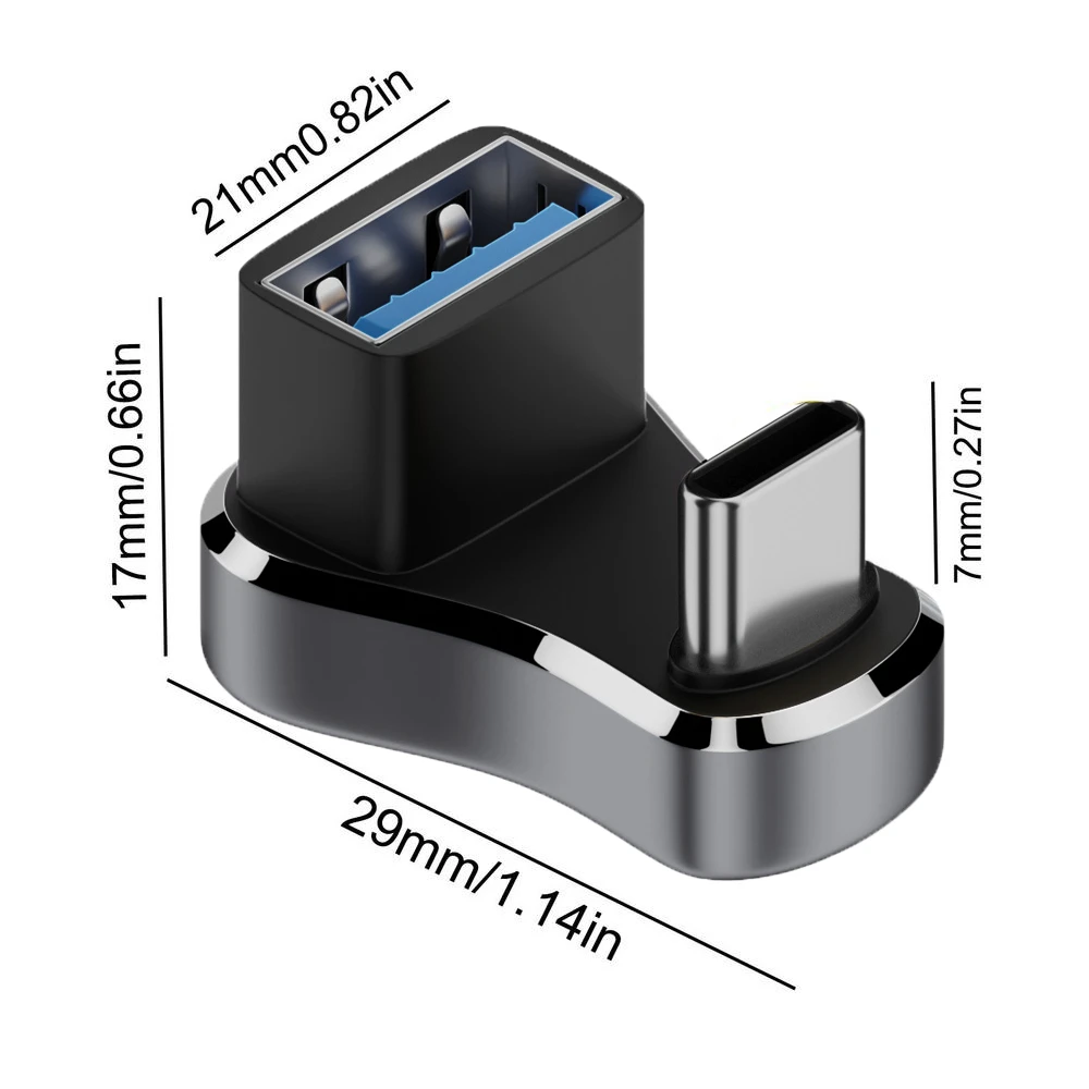 USB C Male To Female Adapter Connector 180 Degree Type-C Extension Adapter for Steam Deck Tablet USB C Converter