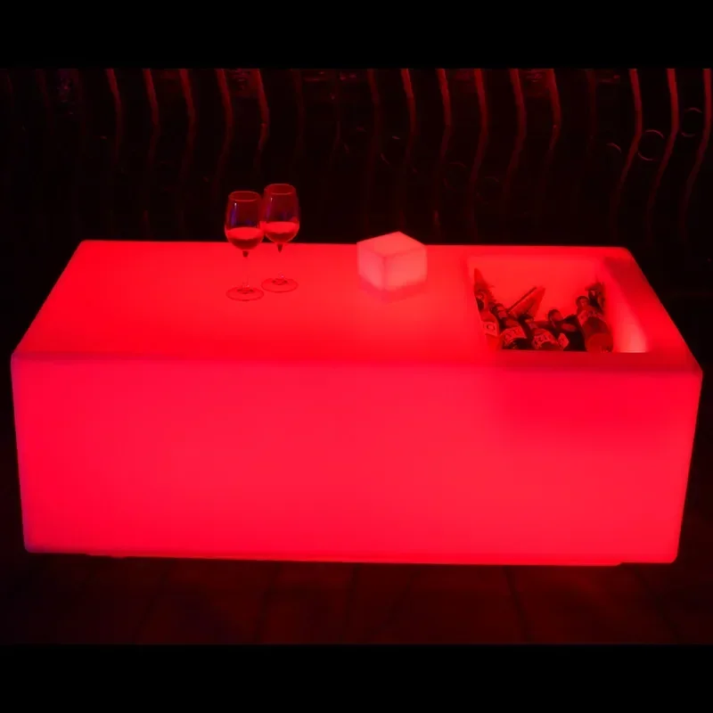 طاولة القهوة طاولات وكراسي LED كشك طاولة كرسي مزيج من طاولة البار الإبداعية #4