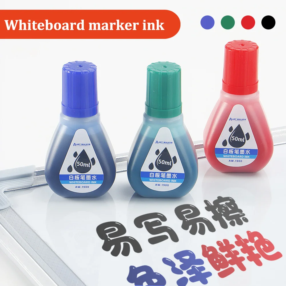 50ml Whiteboard Marker Ink, 4 Colors Red, Blue, Black, Green Whiteboard Marker Refill Ink, For Erasable Whiteboard Markers Pen