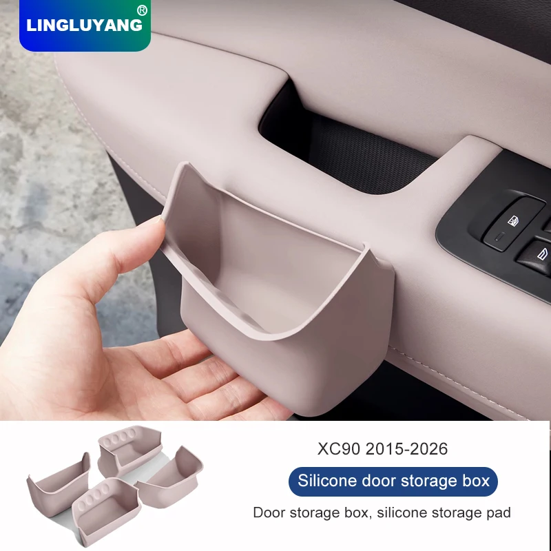 Für Volvo XC90 Türarmlehnen-Aufbewahrungsbox Silikonauflage Griffbox-Polster 2015-2026 Auto-Dekorationszubehör