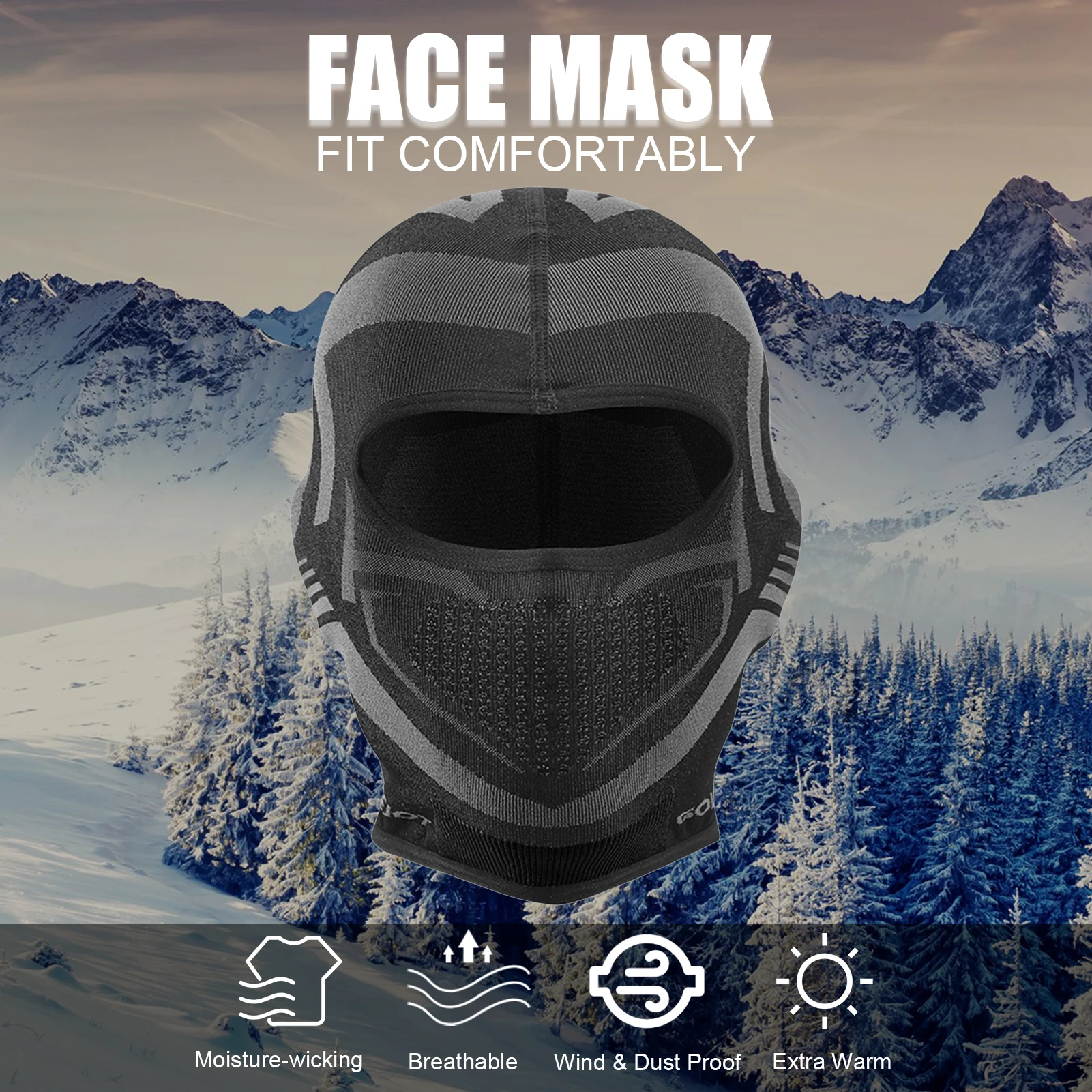 Ski Cap Windproof Dustproof Thermal Face Cover Neck Gaiter Skiing Snowboarding Cycling for Men Women