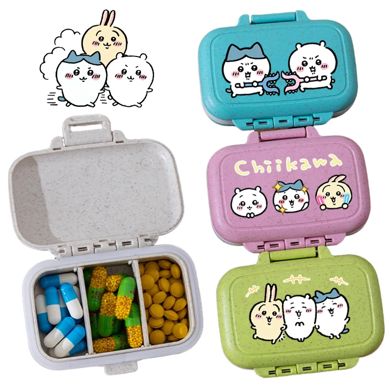 3 شبكات تشيكاوا حبوب صندوق الكرتون المحمولة السفر الأدوية تخزين الحاويات منظم حبوب منع الحمل اللوحي علبة حبوب منع الحمل Pastillero #1