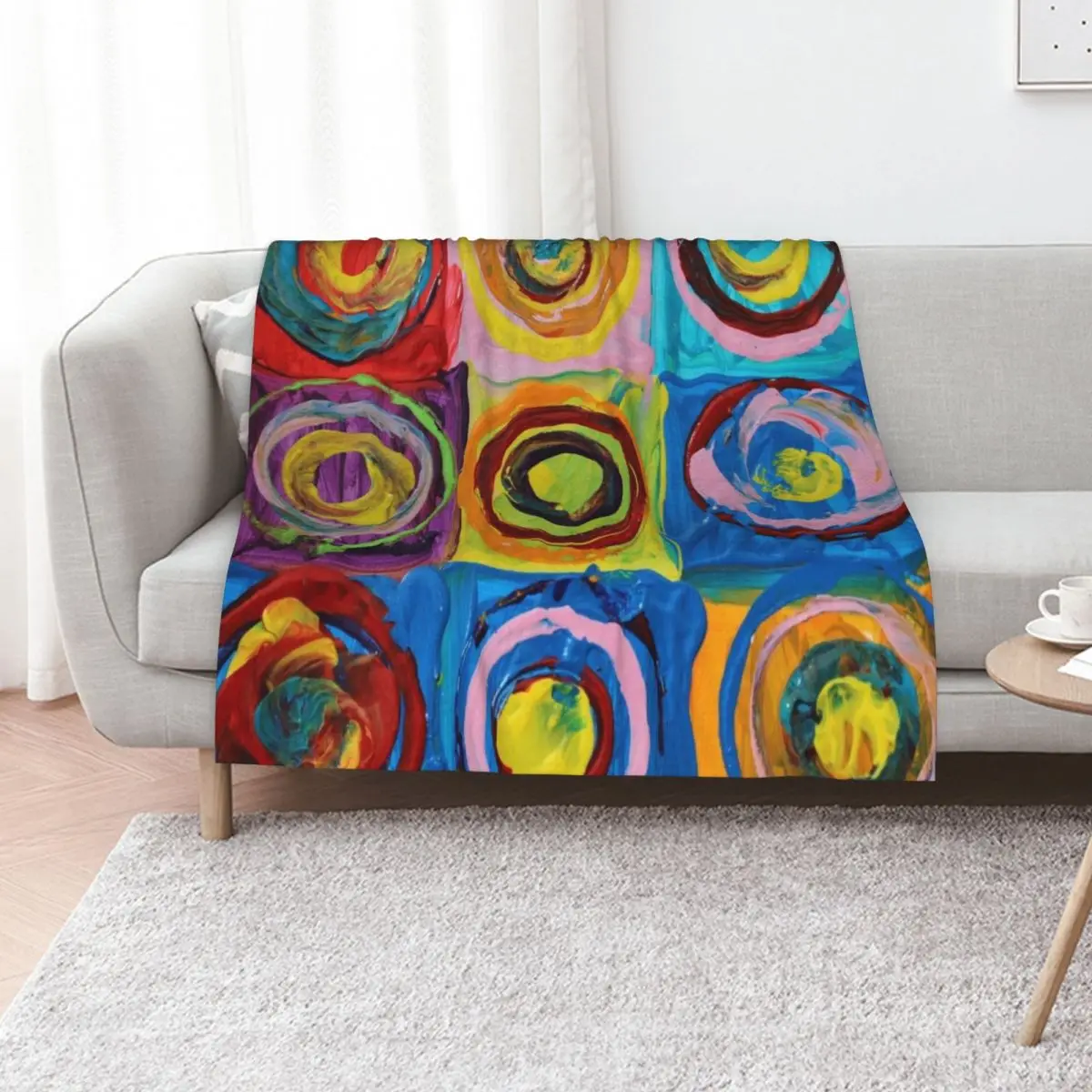 Wissaly Kandinsky Patting Colorful Classic Art Throw Blanket Large Bed covers Luxury Designer funny gift cosplay anime Blankets