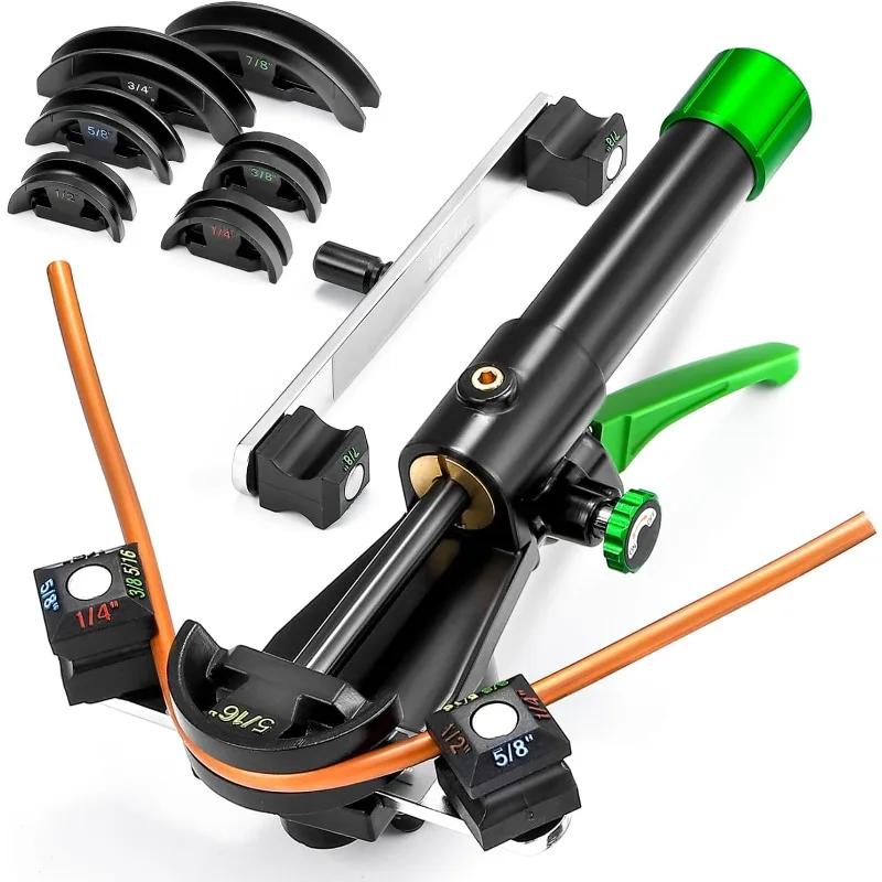 

Hydraulic Tubing Bender Kit 1/4"-7/8" HVAC Copper Pipe Bender Tool Set 90° Bend with 7 Dies for Refrigerator Air Conditioner Rep