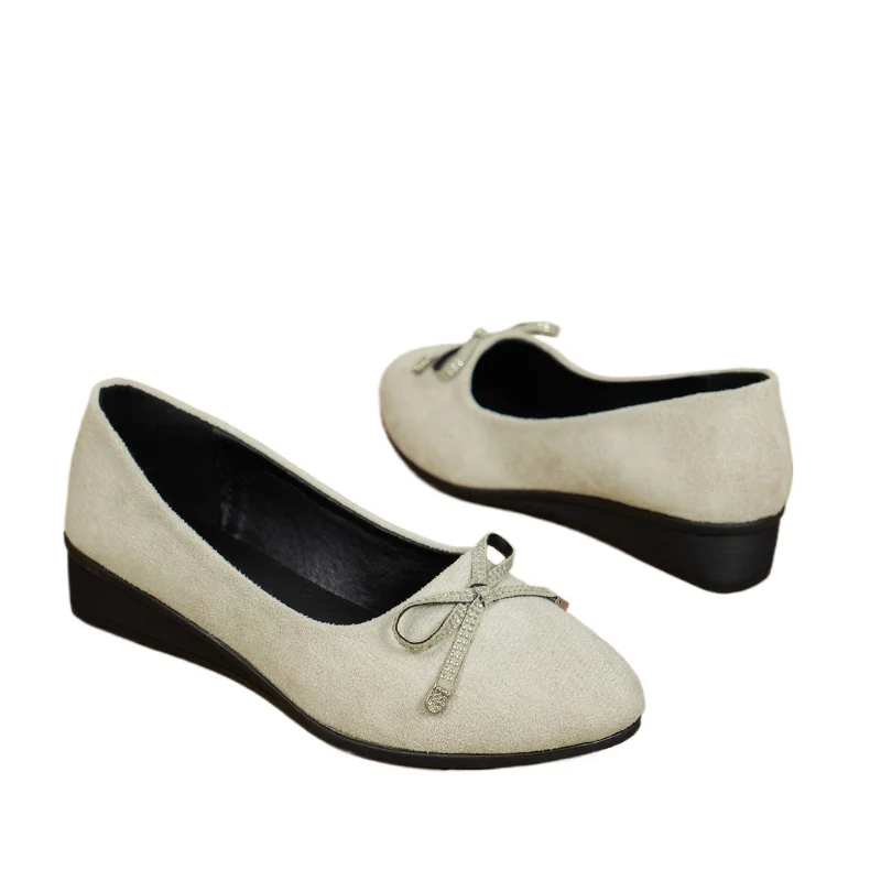 

2026 Women's Casual Slip-On Flat Shoes Suede Comfortable Spring and Autumn Work Shoes Bow-Knot Decoration Lightweight Home Shoes