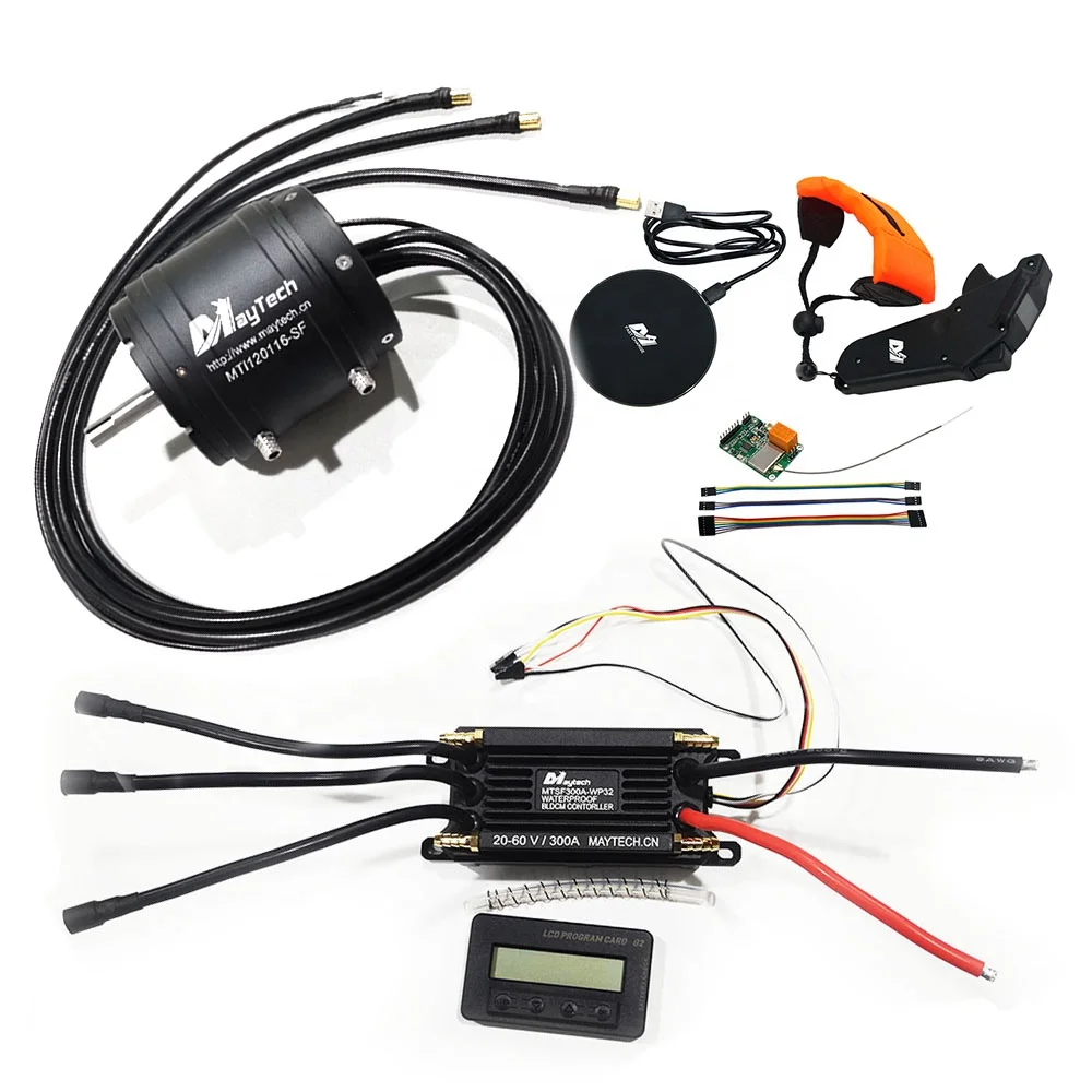 Maytech elektrische boot 120116   200KV/100KV motor watergekoelde motor 300A Waterdichte ESC Afstandsbediening voor elektrische Surfplank Jet board