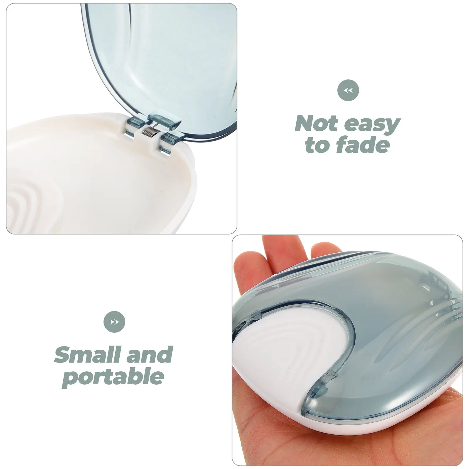 Travel Denture Container Compact Small Plastic Retainer Case Portable Lightweight Dental Guard Holder Convenient Carry