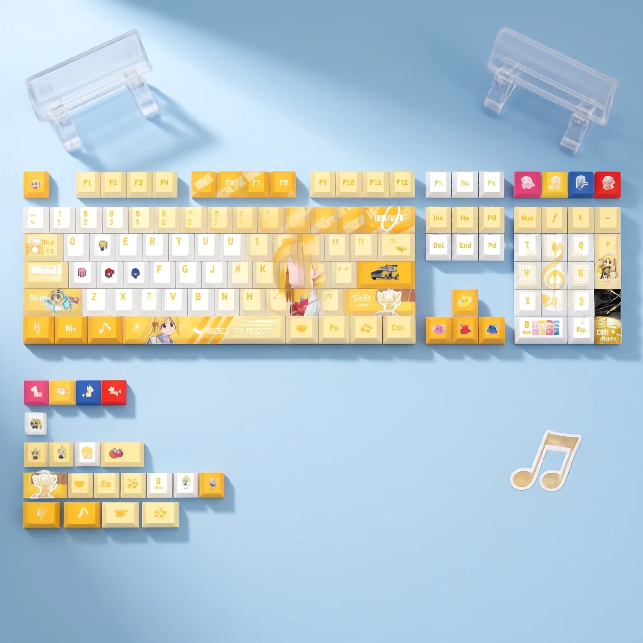 120 Key/set BOCCHI THE ROCK! Ijichi Nijika PBT Keycaps Mechanical Keyboard Diy Accessories Original height Anime Keycap Set Gift