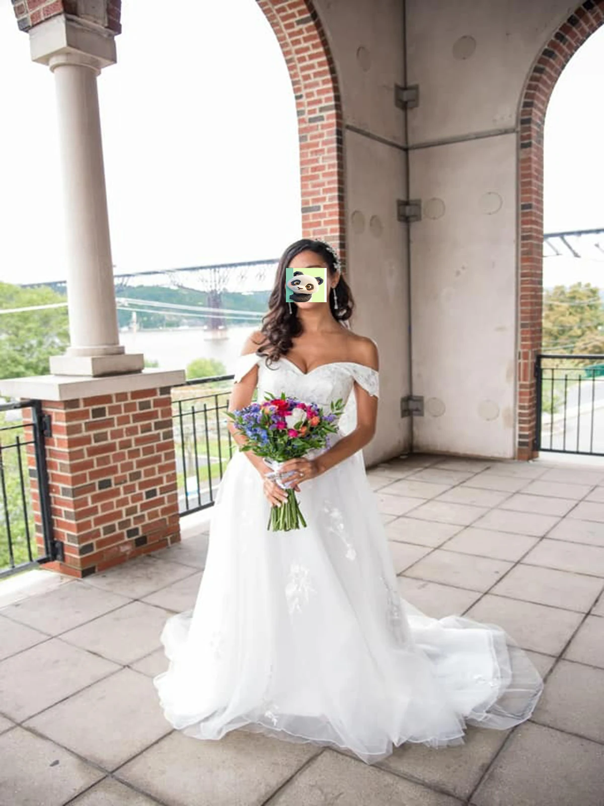 YNQNFS 레이스 신부 웨딩드레스, 어깨끈이 있는 흰색 드레스, 뒷면 스트랩 스타일, 교회용 테일 HS777