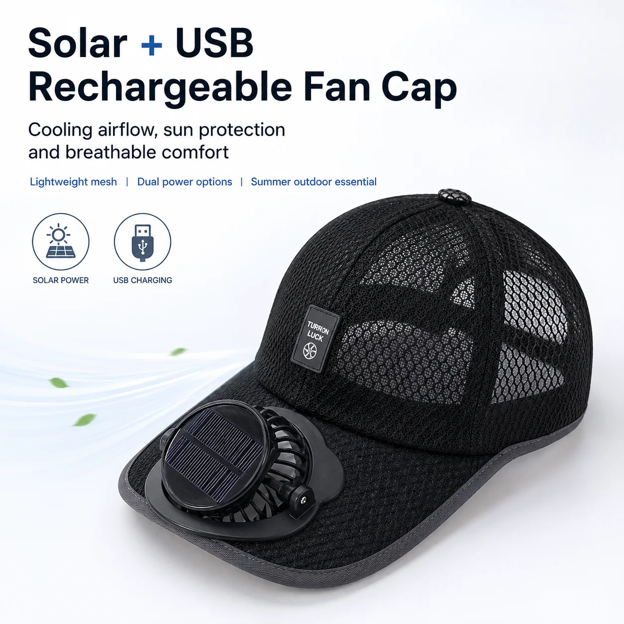 Renewable Energy Fan - Erkekler İçin Hızlı Kuruyan Kova Şapka