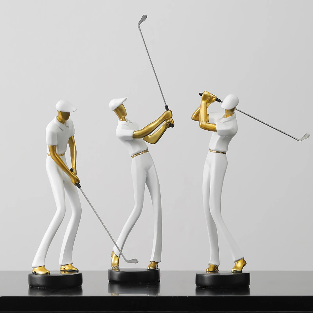 Figuritas creativas de golfista, adorno de modelo de jugador de Golf de Color Simple abstracto, decoración de estilo deportivo, artículos