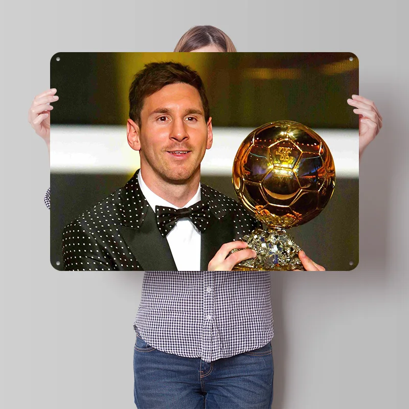 Lionel Andrés Messi Football Metal Poster Custom Wall Art Retro Vintage Tinplate Signs for Man Cave Gaming Room Decoration Decor