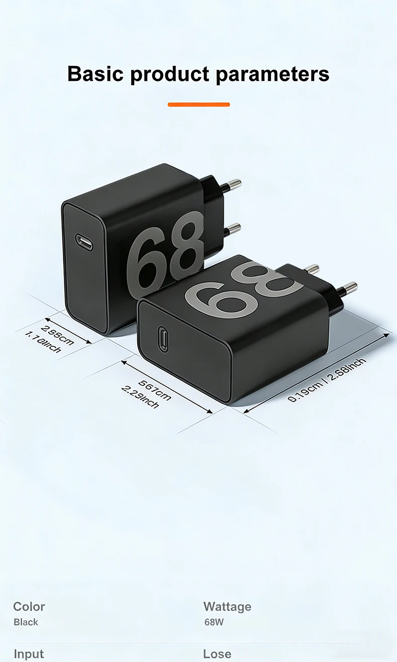 NEUES Original 68W Motorola Ladegerät USB C Typ-C Schnellladegeräte für Motorola Telefonadapter 68W Schnellladekabel Zubehör – Detail 8