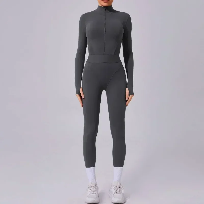 

Seamless Breathable Yoga Jumpsuit Set Sports Fitness Briefs Shape Waist Splicing Rubber Band Tight Workout Gym Leggings Bodysuit