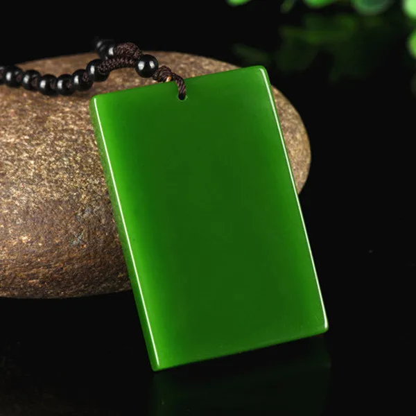 

Xinjiang Hotan Jade Jasper Peace Card Pendant Men's and Women's Simple and Versatile Sweater