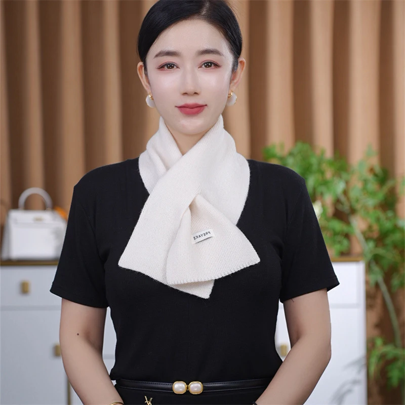 الشتاء تقليد الصوف مزيج محبوك وشاح صغير المرأة الجديدة تنوعا جو دافئ عبر وشاح الرقبة حماية طوق وشاح