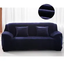 Solid Color Plush Sofa Cover #5