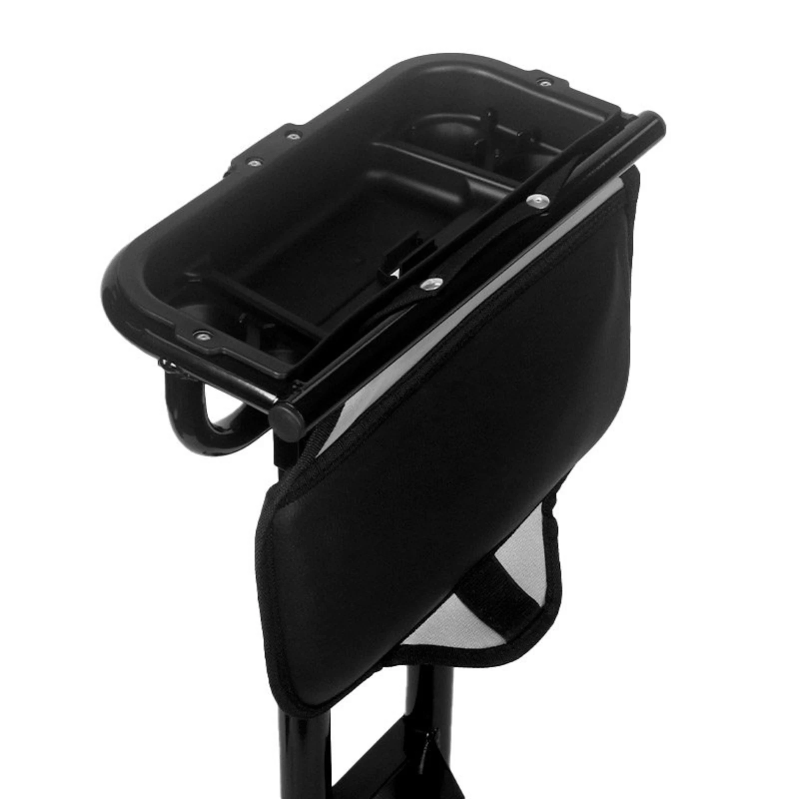 golf-caddy-rest-seat-rectangular-metal-frame-seat-vehicle-seating-curved-cylindrical-mounted-base