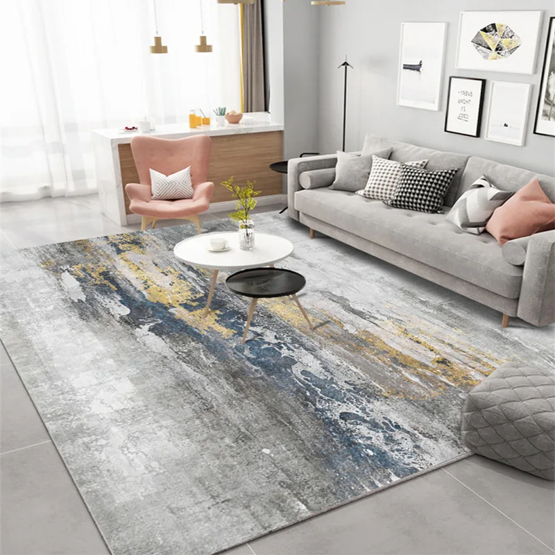 Modern Blue Carpet Rugs for Living Room Soft Plush Bedside Study Sofa Mat Home Floor Carpet Bedroom Center Rug Anti-skid Mat