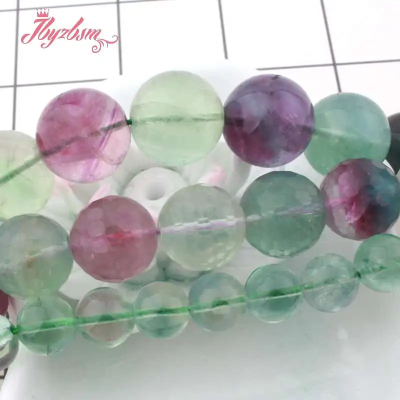 Natural Fluorite Stone Beads Multicolor For DIY Gift Necklace Bracelat Earring Jewelry Making 15\