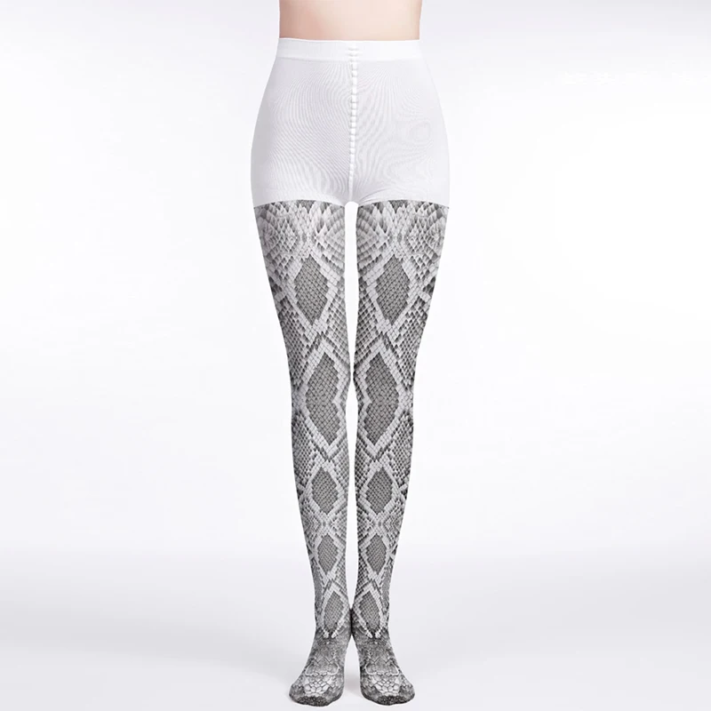 Gothic Serpentine Printed Pantyhose Snake Print Tattoo Stockings Tights Harajuku Japanese Style Pantyhose Lolita Cosplay