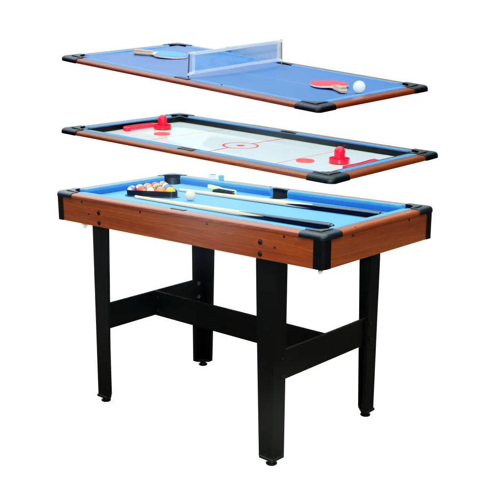 

48" 3-in-1 Game Table: Billiards, Glide Hockey & Ping Pong for Home/GameRm, Friends/Family