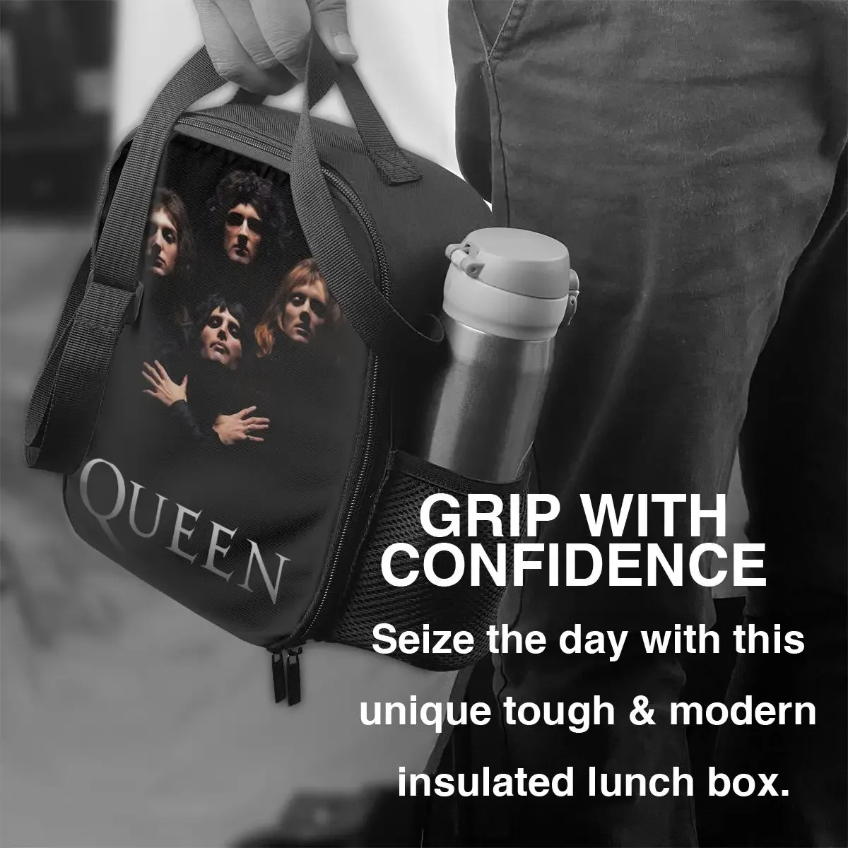 Freddie Mercury Queen Band Draagbare Lunchbox Vrouwen Multifunctionele Koeler Thermisch Voedsel Geïsoleerde Lunchtas Schoolkinderen