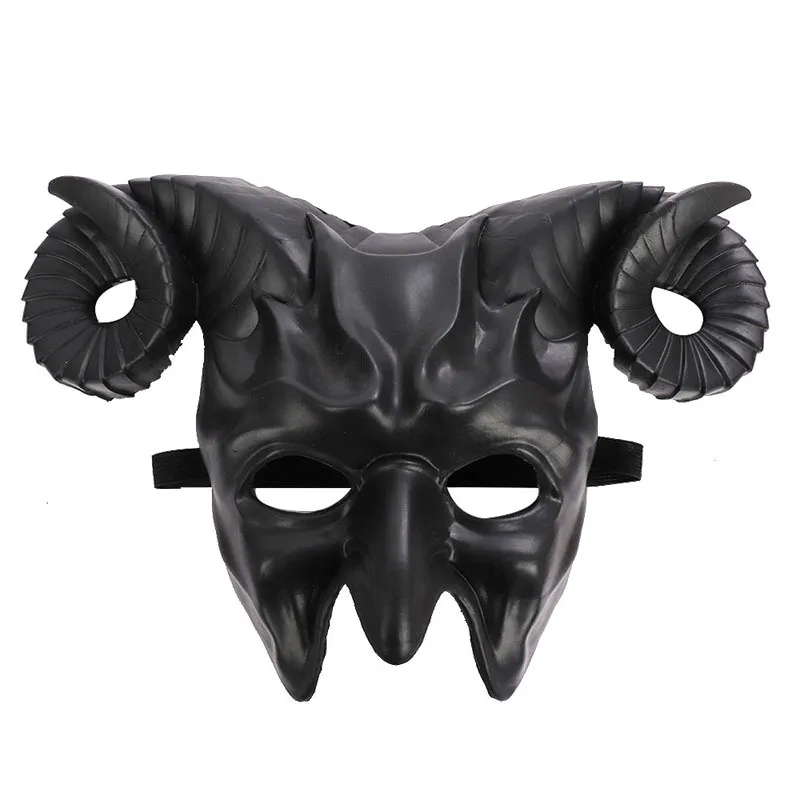 Halloween Party Headwear Cosplay Horror 3D Mask Bull Horn Mask Props Stage Show Accessories Performance Makeup Party