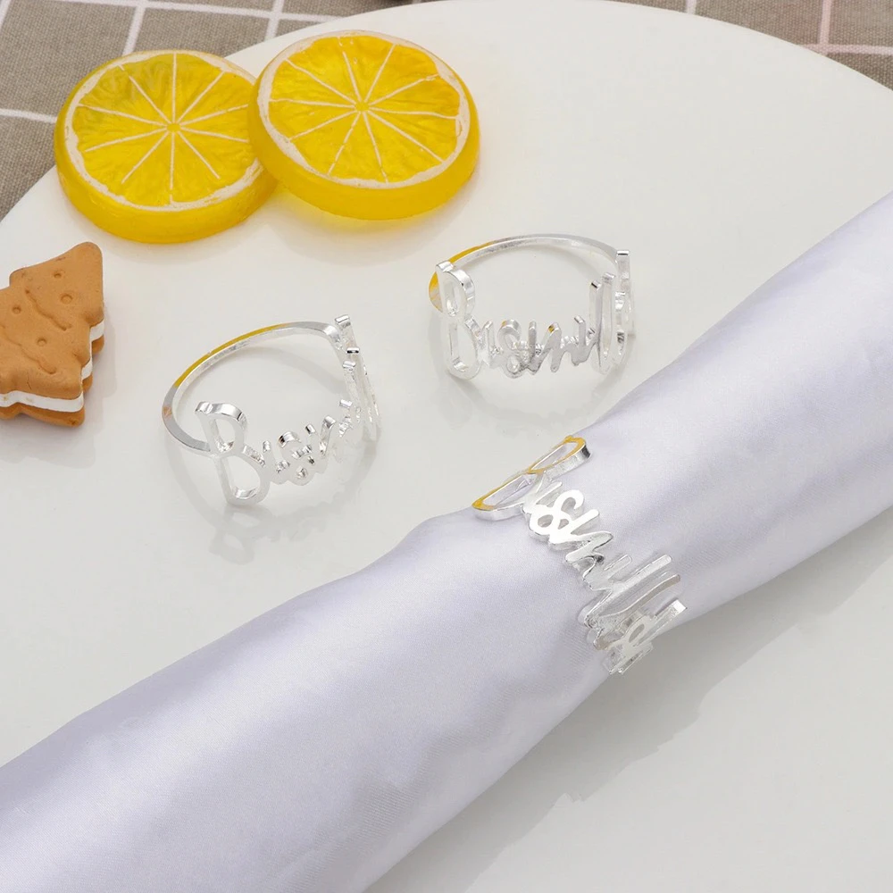 Ele Simple Metal Napkin Rings  - Linen Napkin Set recension och pris
