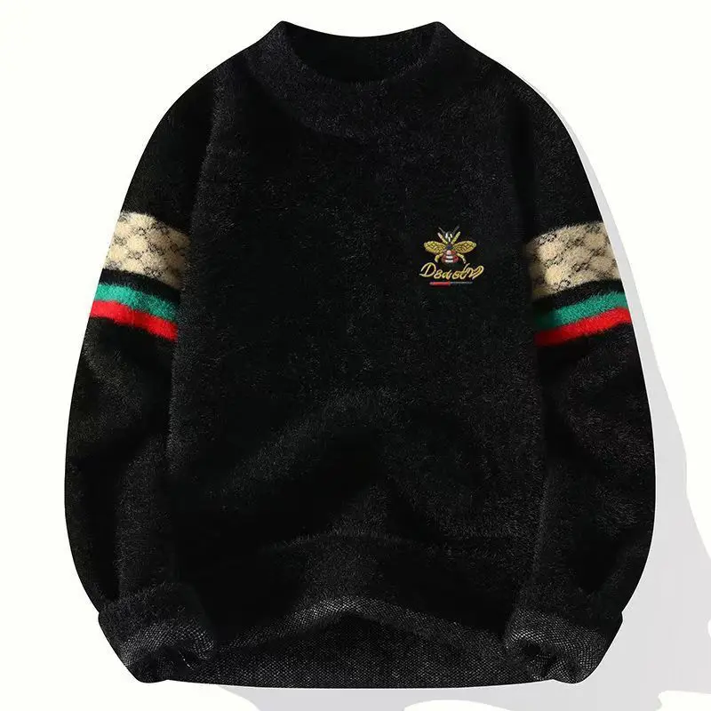 

Men's sweater autumn and winter mid-neck teen knitted bottoming shirt thickened semi-turtleneck trend warm and handsome