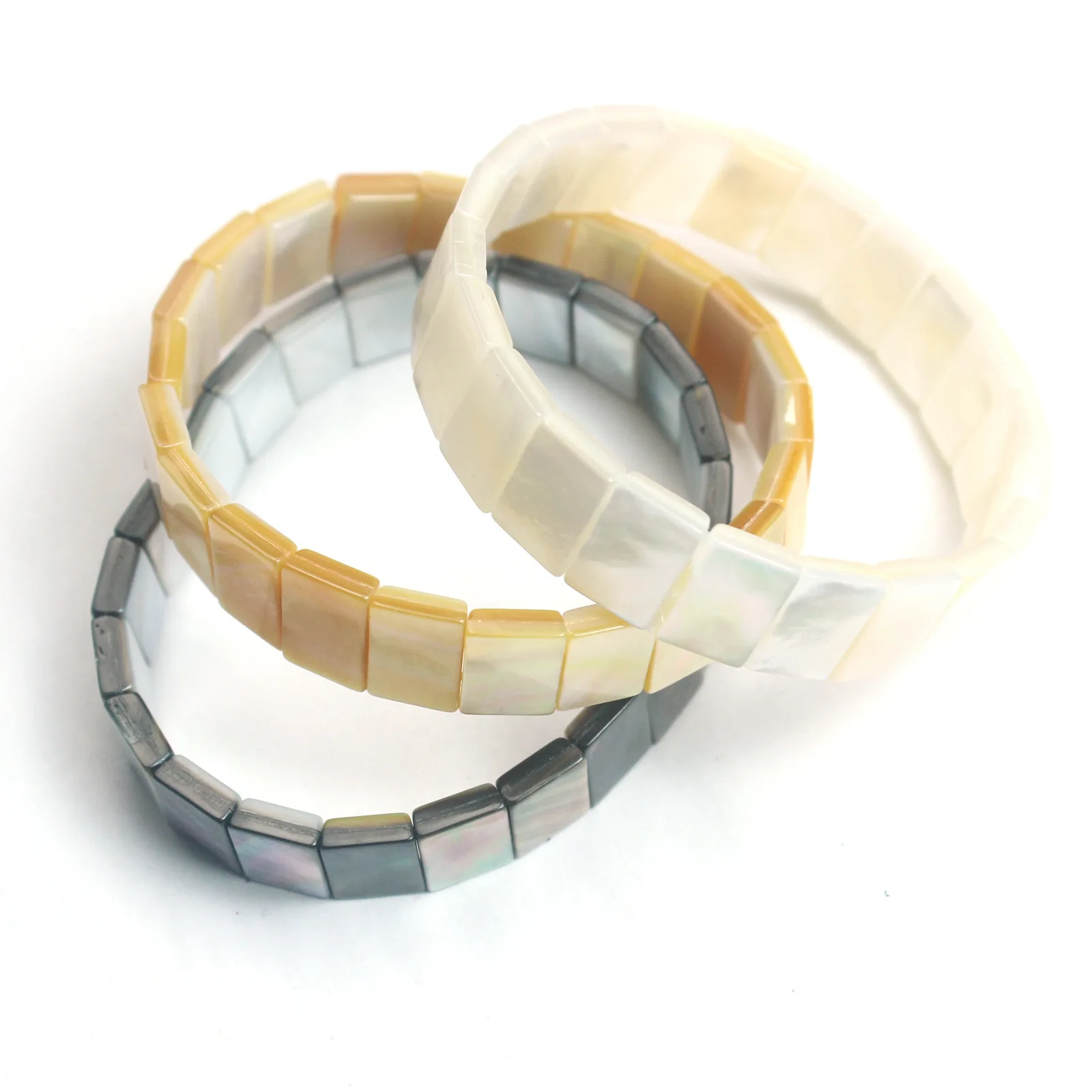 

Light Luxury Natural Black and White Shell Polished Rectangle Straight Hole Beads Fashion Jewelry Bracelet Gift Accessories