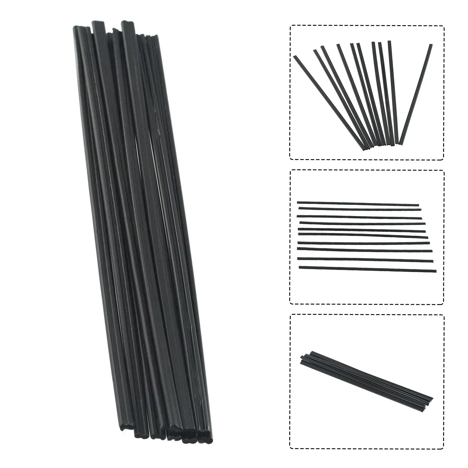 10pcs 20cm Plastic Welding Rods Black PP/ABS/PVC/PE Welding Sticks Plastic Welder Gun Car Bumper Repair Welding Supplies