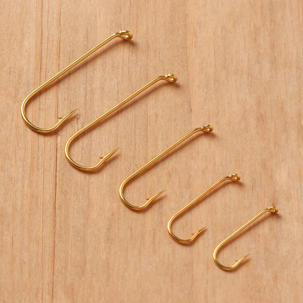 50PCS #8 - #1 Long Shank Fly Fishing Barbed Hook High Carbon